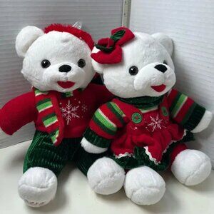 Pair of 2013 Dan Dee Collector's Choice Christmas teddy bears